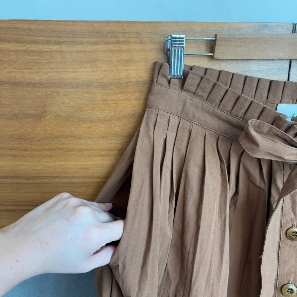 THE GREAT. THE TREELINE SKIRT SUNTAN, SIZE US M / 2 - Picture 11 of 16